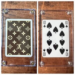 Louis Vuitton Vintage Playing Card 10 of Spades - Monogram LV Framed Card Gift